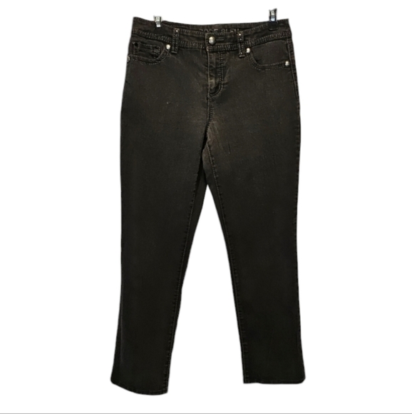 Code Bleu Black Marielle Slim Straight Bling Denim Jeans Size 8 - Picture 1 of 9